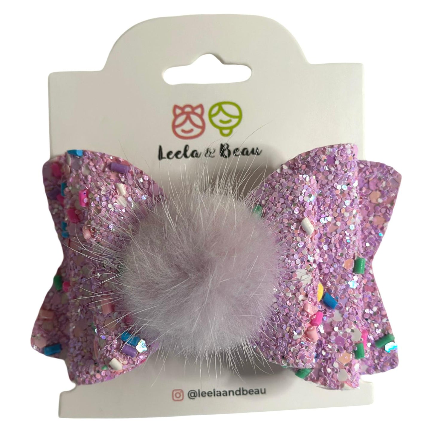 Lazo Glitter Confetti con Pompom