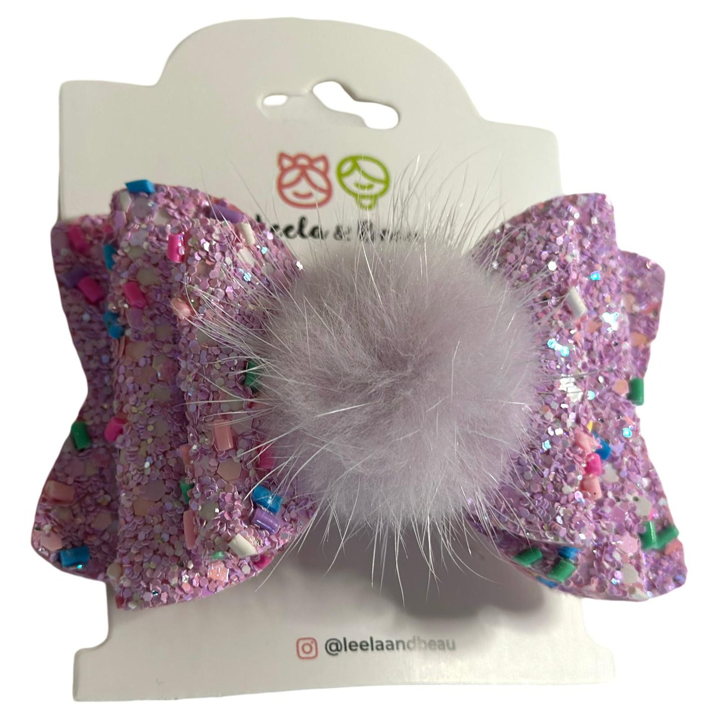 Lazo Glitter Confetti con Pompom