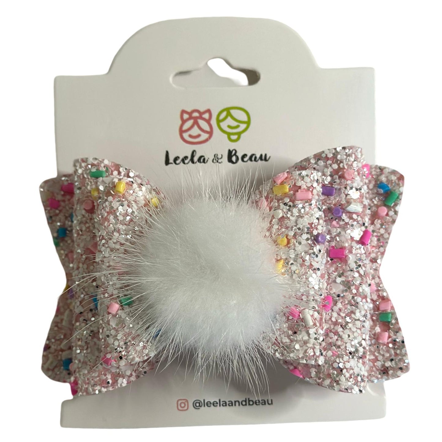 Lazo Glitter Confetti con Pompom