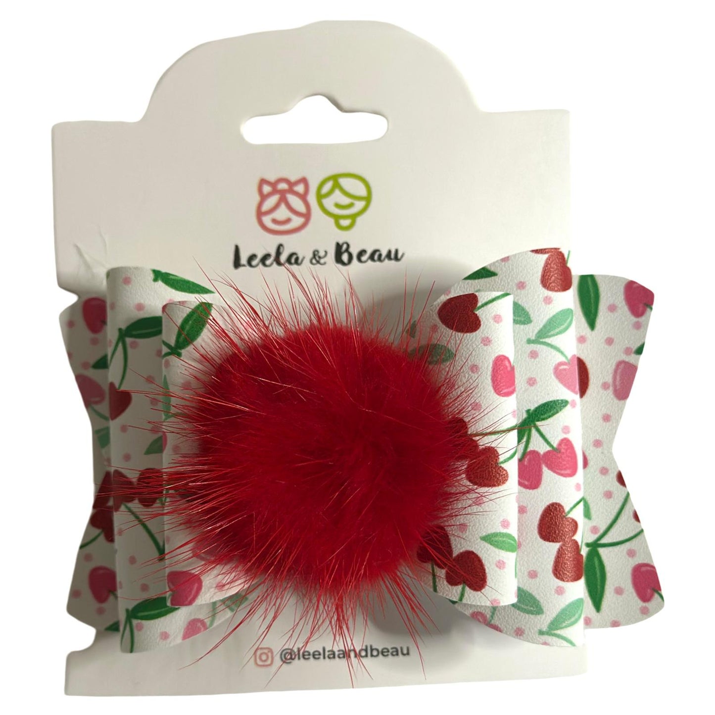 Lazo Cerezas Corazones con Pompom